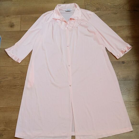 Vanity Fair light pink nylon gown house coat robe L - Picture 1 of 10